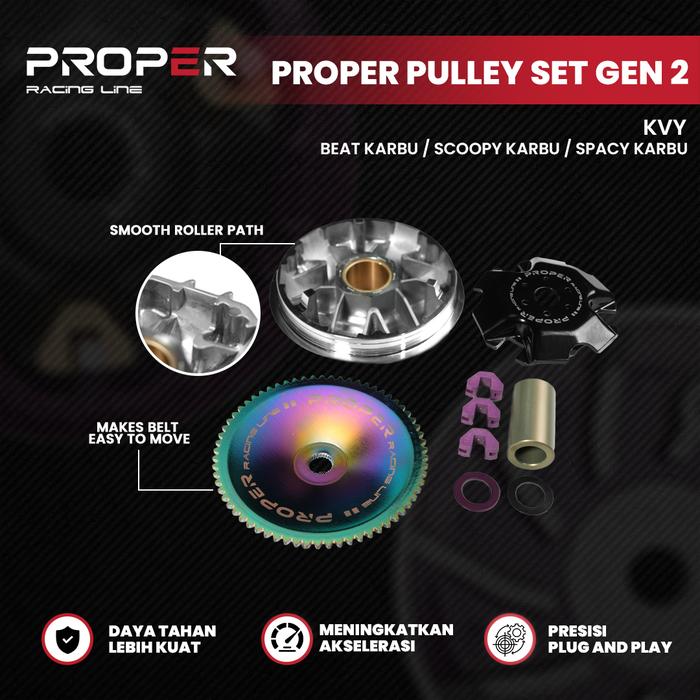Gambar ROPER RACING LINE MAGIC PULLEY SET KVY BEAT KARBU SCOOPY KARBU SPACY KARBU PROPER RACING LINE dari Proper Racing Line Kota Administrasi Jakarta Utara Tokopedia