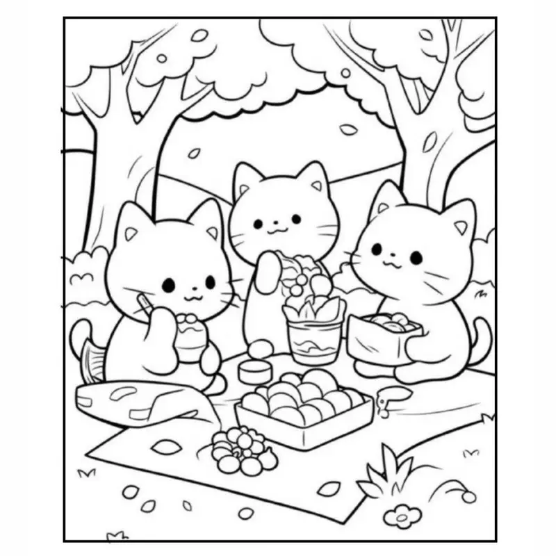 Buku Mewarnai CATS Coloring Book Aesthetic Cute dengan Kertas Tebal 200 GSM untuk Anak PAUD TK SD Remaja Dewasa 7
