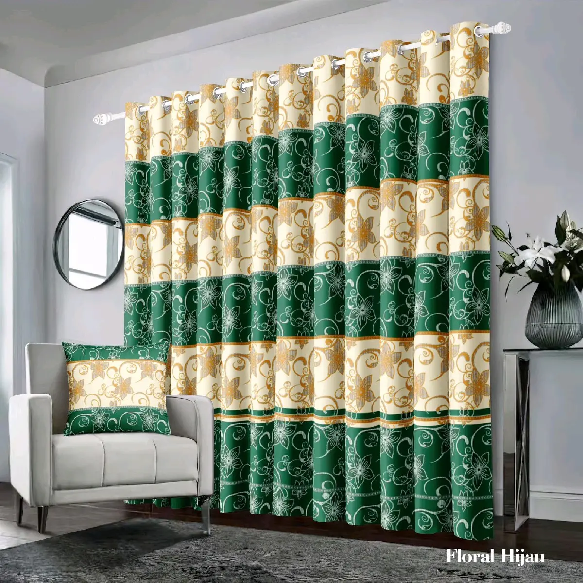 Gorden smokring 12 ring varian motif dan warna free tali/Gorden pintu/jendela/Tirai trend kekinian Curtain Dekorasi Polos