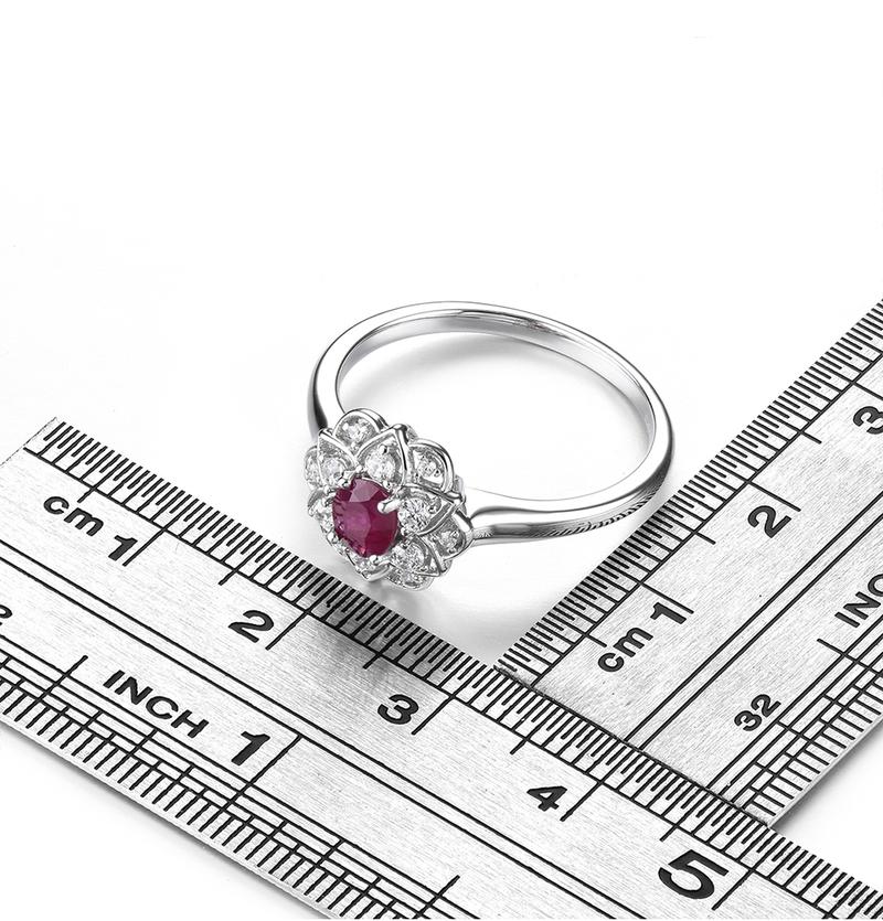 Product Introduction of Natural Precious Gemstone Ruby Sterling Silver Rings 0.3 Carats Genuine Gemstone Romantic Style S925 Fine Jewelrys Engagement 5