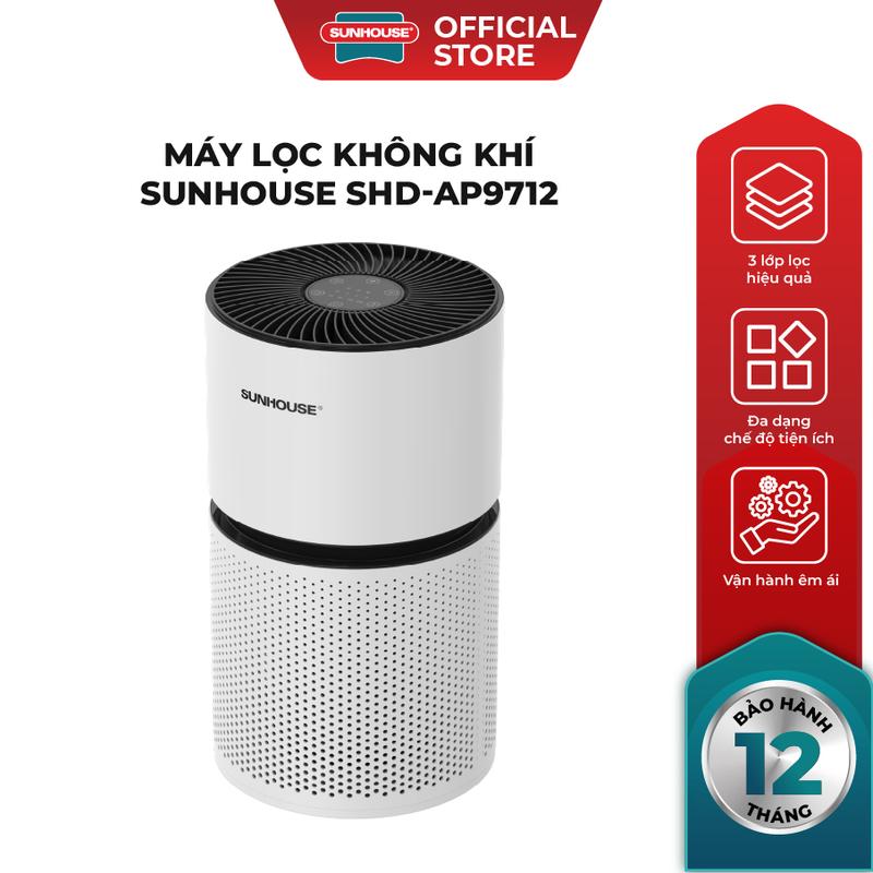 Máy lọc không khí Sunhouse SHD-AP9712 - 3 lớp lọc hiệu quả - Đa dạng chế độ…