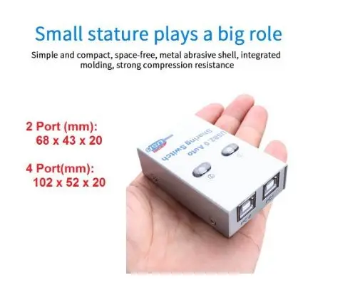 Usb A 2.0 auto sharing switch NB 2 port 480Mbps metal for printer 2UA - Usb2.0 switch otomatis automatic 3