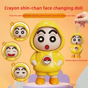 Gantungan Kunci Crayon Shin-chan Berubah Ekspresi Wajah Boneka Shin-chan Face Changing 3 Perubahan Ekspresi