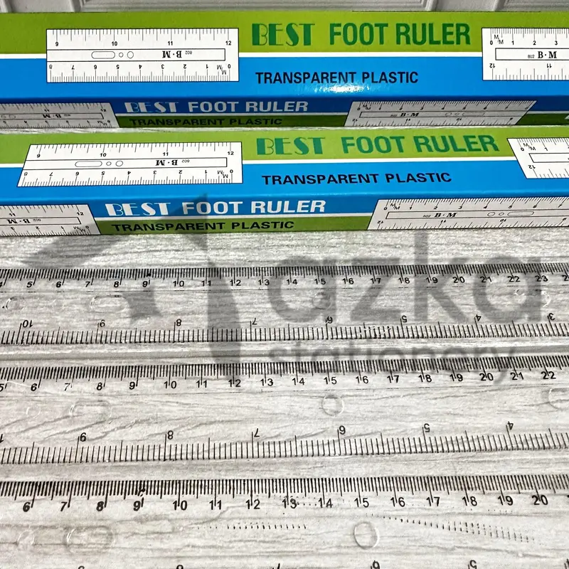 Azka Stationery SELUSIN ( 12 PCS ) Penggaris Plastik Mika 30 Cm 7