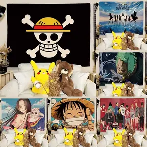 Kain latar One Piece, kain dekorasi untuk mengubah kamar asrama, kain dinding anime Luffy, karpet hias kepala tempat tidur pria