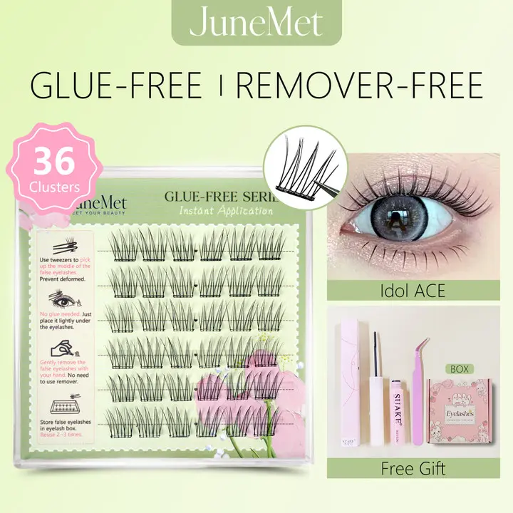 Glue-free Self-adhesive False Eyelashes 【Idol ACE No Need Glue Lashes】Makeup Natural Simulation Enlarge Eyes Extensions Cosmetic【Upgrade Eyelash Gift Box】 Eyelash Extensions douyin  lashes