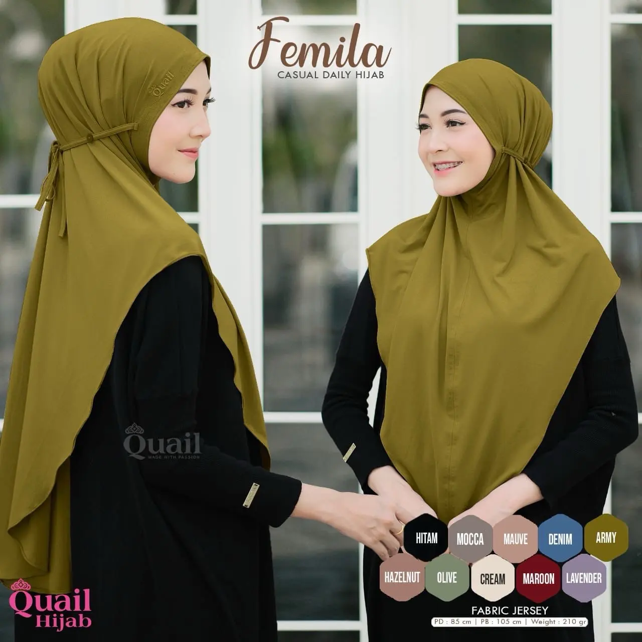 Femila daily hiijab cantol masker jersey premium