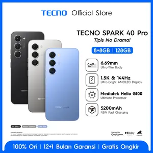 TECNO SPARK 40 Pro - 8+8GB*/128GB, 1.5K & 144Hz AMOLED Display, Ultra Thin Body, Mediatek Helio G100 Ultimate, 5200mAh+45W Fast Charge, IP64 - spark40pro