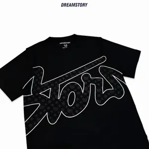 Dreamstory Kaos T-Shirt Pria Wanita Unisex 220g Cotton Round Neck Short Sleeves Fit Men Women Basic Aesthetic T-Shirt Polos Hitam Pendek Atasan Top Baju Atasan Motif Pendek Baju Dewasa Anime Putih Tee