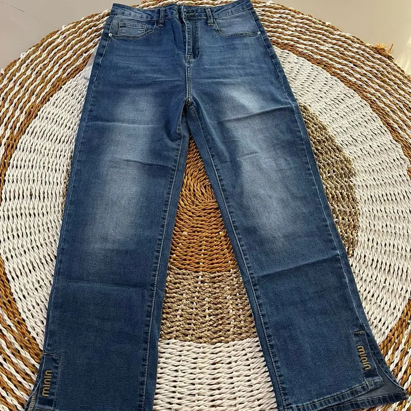Jeans miu miu Wanita Celana Panjang Dewasa Kulot Biru Size 33 Denim