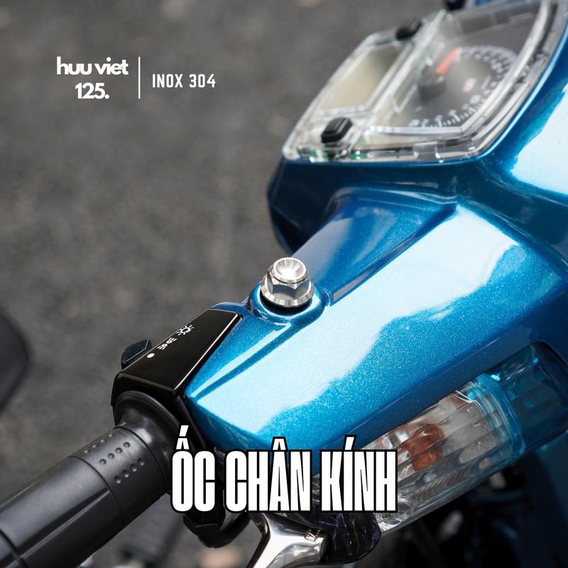 Ốc chân kính ốc chân gương bịt chân gương mẫu M10 Inox 304 CNC răng 10li cho xe số và tay ga thông dụng.