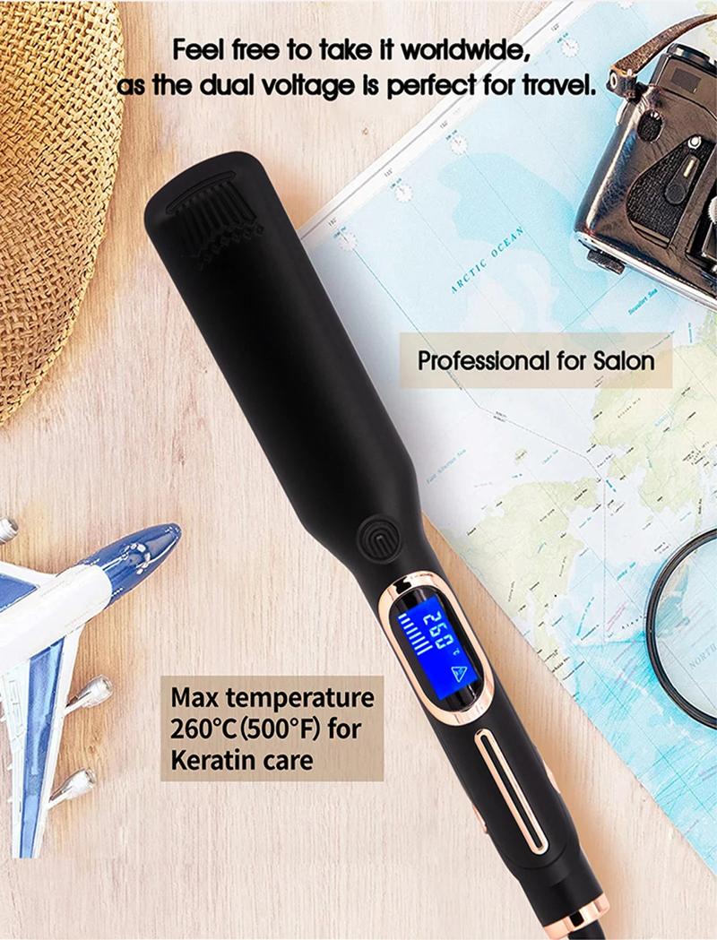 Product Introduction of Hair Flat Iron 500F High Temperature Professional MCH Wide Plates Irons Hard Anodized Plate Treatment Hair Straightener Electrical Plug Comfort 33
