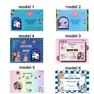 APOTEK MINI by request, kotak perkakas, tempat penyimpanan, kotak 6 sekat, kotak sekat, stiker custom