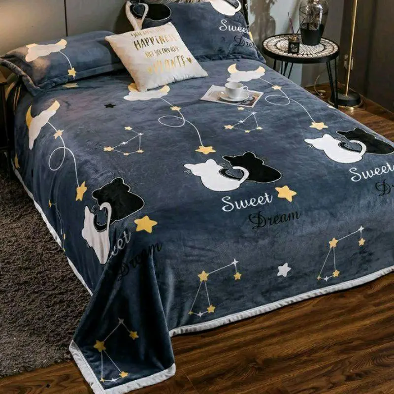 Selimut Bulu Halus Lembut Adem 140x190 Motif Dewasa Aesthetic Blanket Berkualitas tebal cewe cowo 5