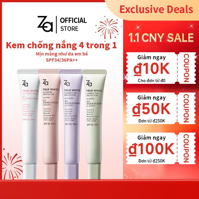  Za Makeup Primer Sơn lót Kem cô lập làm trắng da SPF36 PA++ kem lười dưỡng ẩm lâu dài 