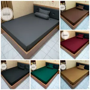 Sprei Polos Embos Size 180x200 160x200 120x200 Tinggi 20 1 Set 2 Sarung Bantal dan Guling Sudut Karet Bahan Katun