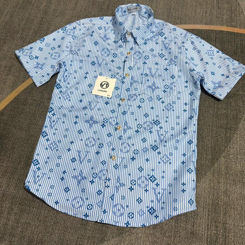 Áo Sơ Mi Nam Tay Ngắn vải cotton Dày Dặn Phối IN Form Đứng Boy Phố ST MEN STORE Menswear Shirt Cổ Tròn