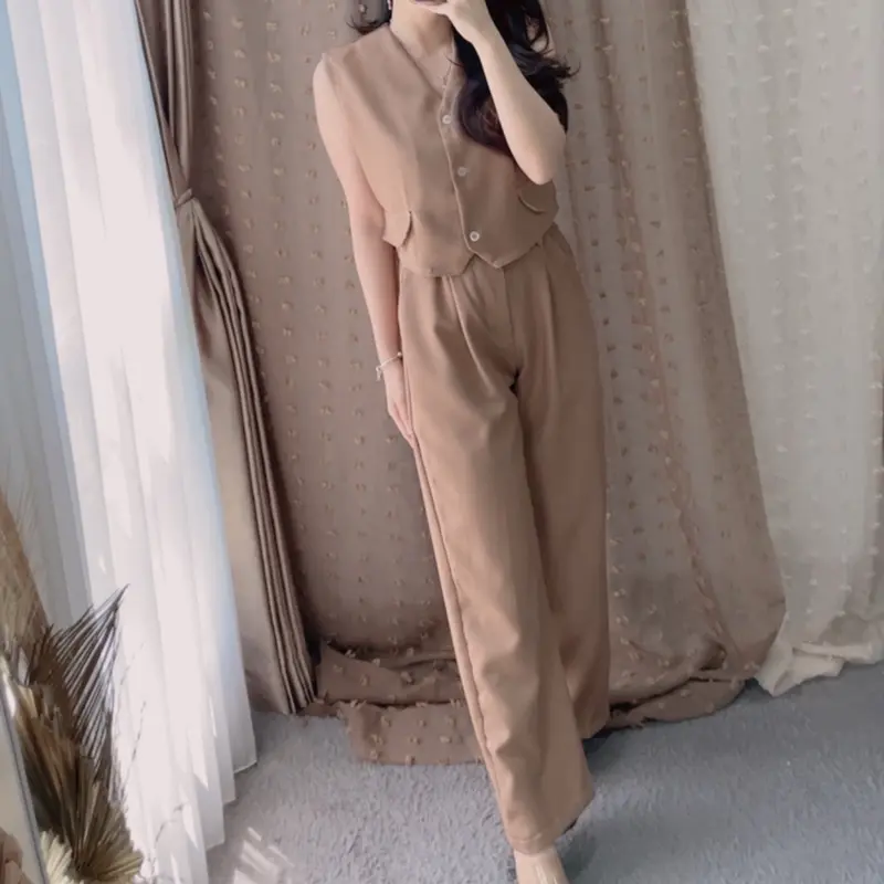 Gracia Set || One Set High Waist || Setelan Wanita || Setelan Crop Top || Vaeesan Baju Blazer Atasan Celana 1