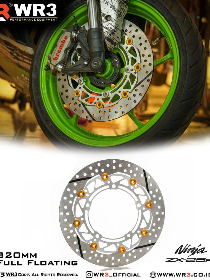 Gambar Cakram Piringan WR3 Disc 320mm ZX25R / New Ninja 250Fi / Z900 / Forza 250 300mm - Hitam-Hitam, ZX25R dari WR3 Kota Administrasi Jakarta Barat Tokopedia