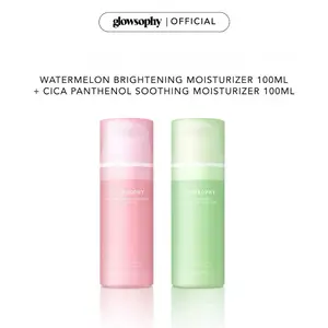 Glowsophy Watermelon Brightening Moisturizer Niacinamide Mugwort Gel Day and Night Skincare 100 ml Gel Pelembab Wajah Mencerahkan Kulit Bercahaya Brightening Cream CICA Centella Moisturizer Calming Redness Mugwort Mulberry