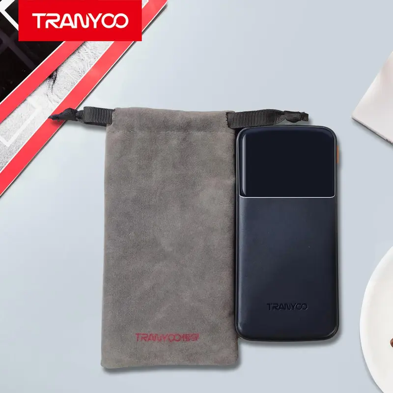 TRANYOO Túi lưu trữ di động bền và chống thấm nước(màu xám) thích hợp để lưu trữ, điện thoại di động, bộ sạc Apple Android, tai nghe Bluetooth, cáp dữ liệu và các túi lưu trữ các vật dụng nhỏ khác nhau