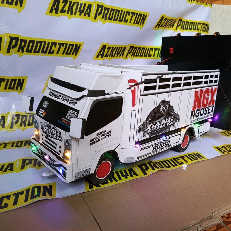 Truk Miniatur Sound Horeg Nanda Audio NGX Ngose Truck Led Lampux Sudah Bluetooth Mainan - Toy bak dump 1