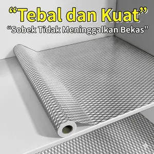 Wallpaper Sticker Meja Dapur Aluminum Foil Anti Minyak Anti Air Bisa Untuk Lemari Kulkas AC Sink