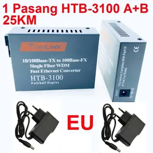 HTB-3100 A + B  AB sepasang 10/100Mbps RJ45 HTB1 Pasang Fiber Optic Optical Media Converter Netlink