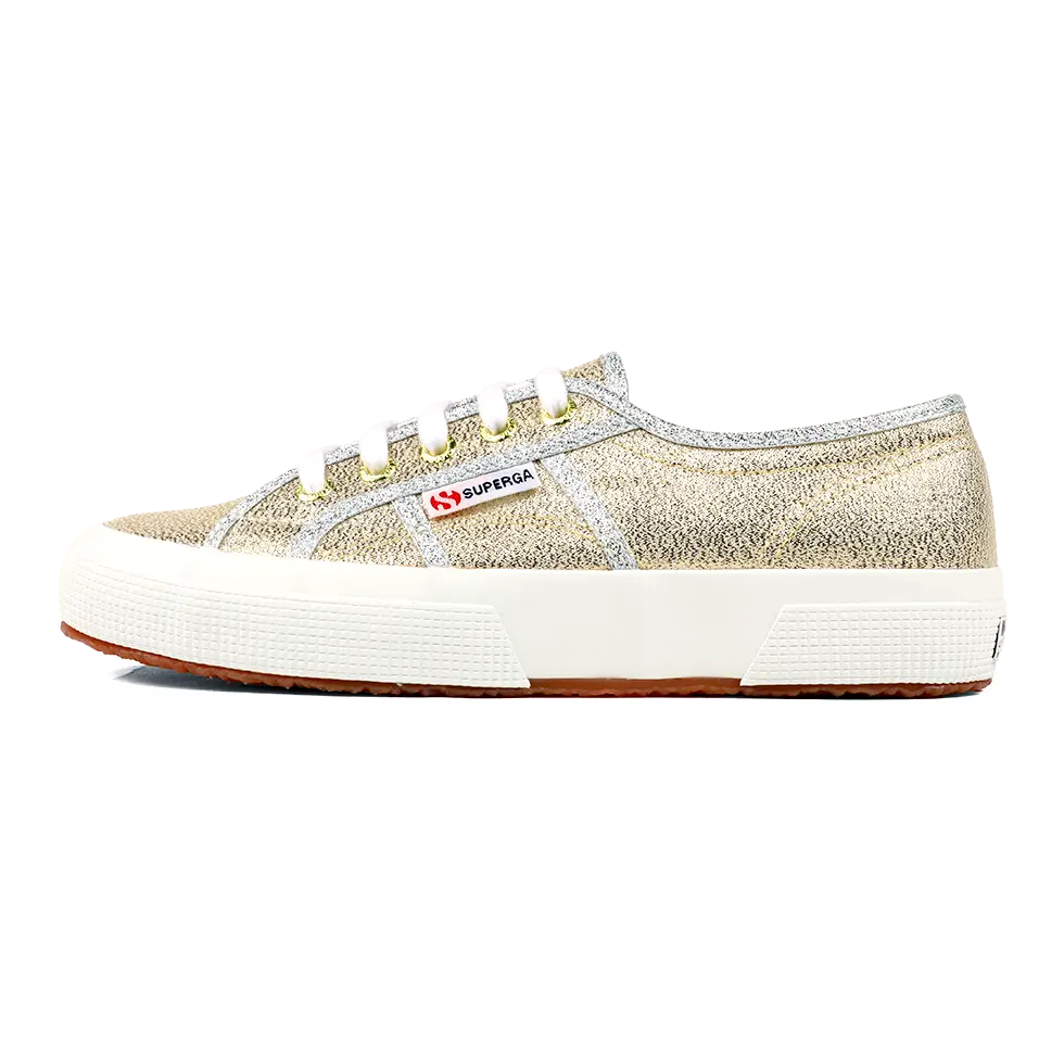 Superga 2750 Lamé Gold Grey Silver