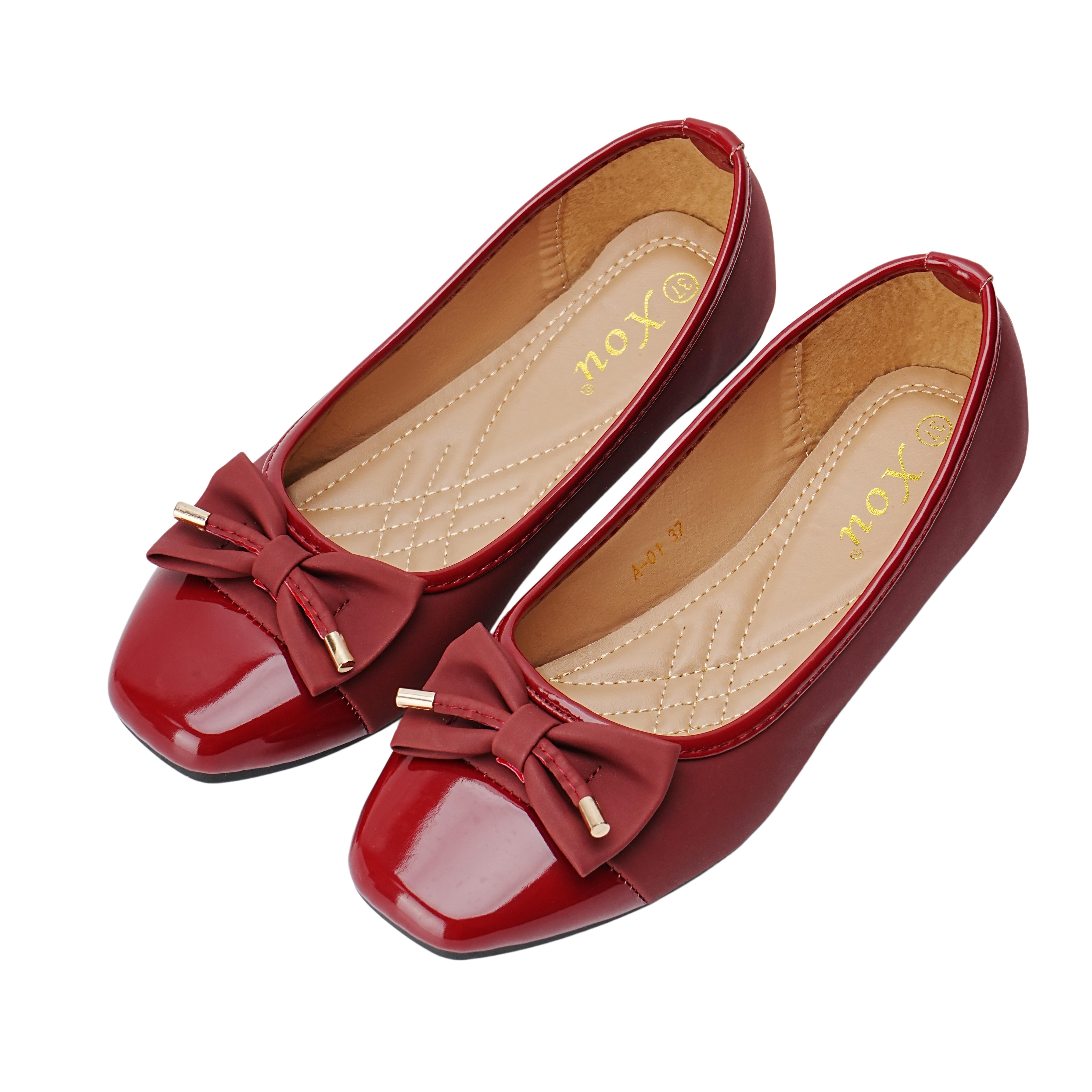 XOU New Fashion Flatshoes sepatu kantor wanita terbaru 2026 Wanita Populer Baru Sepatu Flat Balet A01 dengan Pilihan Warna Elegan dan Desain Bow Stylish