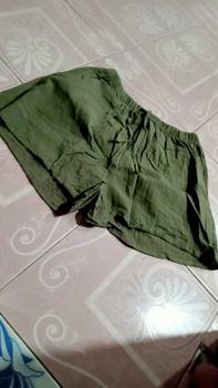 Product Review of Seluar Pendek Kapas untuk Wanita, Seluar Pendek Linen Musim Panas, Seluar Pendek Longgar Pinggang Tinggi, Seluar Pendek Kasual Bersaiz Besar, Tersedia dalam Warna Hijau Zaitun, Putih dan Hitam from s**m 0