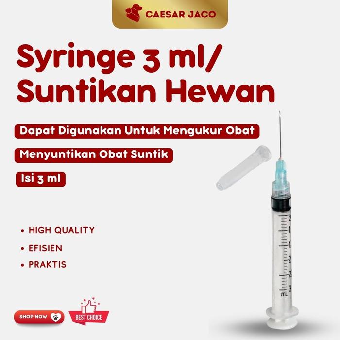 Gambar Syringe 3ML / Spuit / Spet / Suntikan Hewan Anjing Kucing dari Caesar JacO Kota Administrasi Jakarta Barat Tokopedia