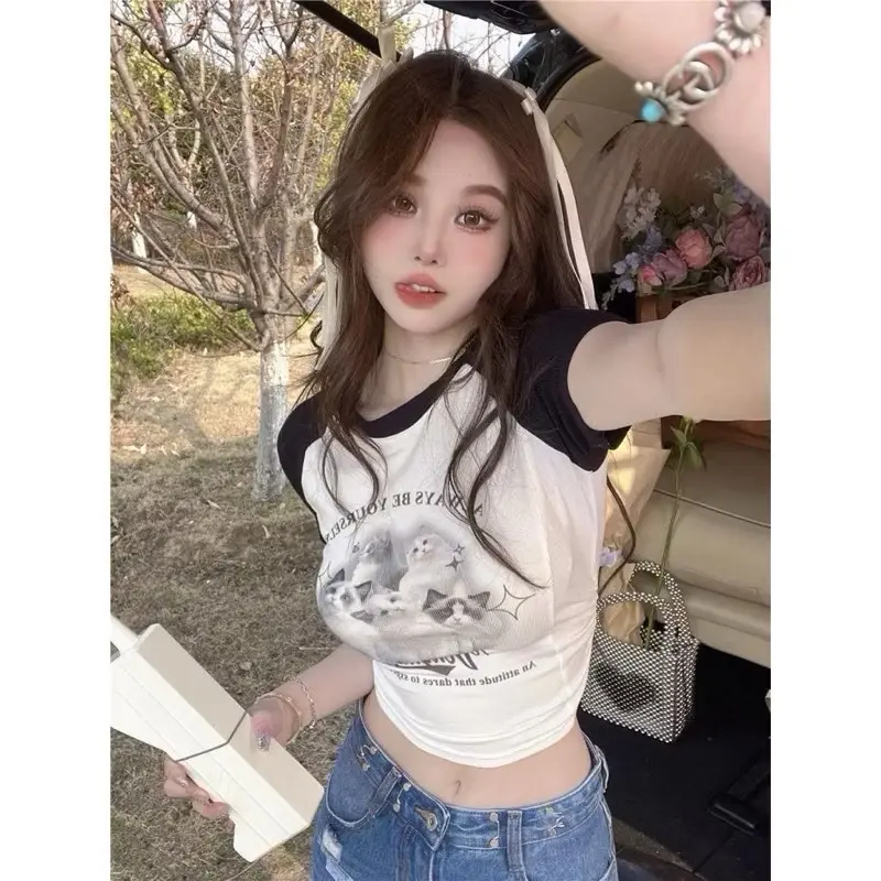 Crop Tee Wanita Always Be Your Self Rib (LD80 , P40) crop top  Baju atasan Casual Fit Remaja 0