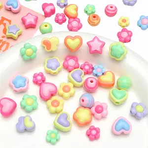 25gr Manik Mote Akrilik Sweet Candy Beads Solid Color Bahan Aksesoris DIY Gelang/Kalung/Strap Phone