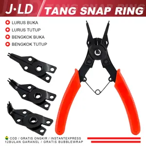JLD Tang Snap Ring 4in1 Circlip Tekan Buka Tutup Bengkok Tang set Murah Alat Pasang Ring Snap