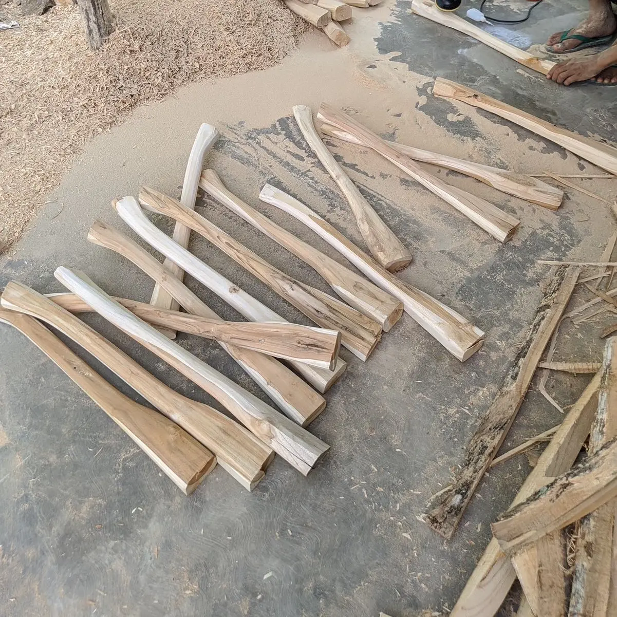 Gagang Cangkul Kayu Jati, Pegangan Kayu Joran, Doran Cangkul, Gagang Pacul Ganco Panjang 70 cm