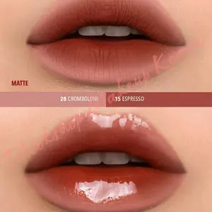 1.1 SALE OMG Matte Kiss Lip Cream Ombre - 12 Scarlet & 13 Latte Bibir Gloss Lipcream Lipstick Lipstik kemasan Waterproof Kering Kosmetik  Coffe keke mood
