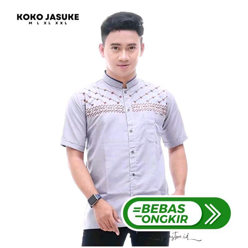 Baju Koko Lengan Pendek Pria Bordir Motif Jasuke terbaru Katun 5