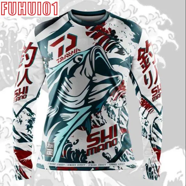 (Fuhui01) Baju Pancing Shimano Jersey Fishing Men's Fishing Tee DAWA X SHIMANO