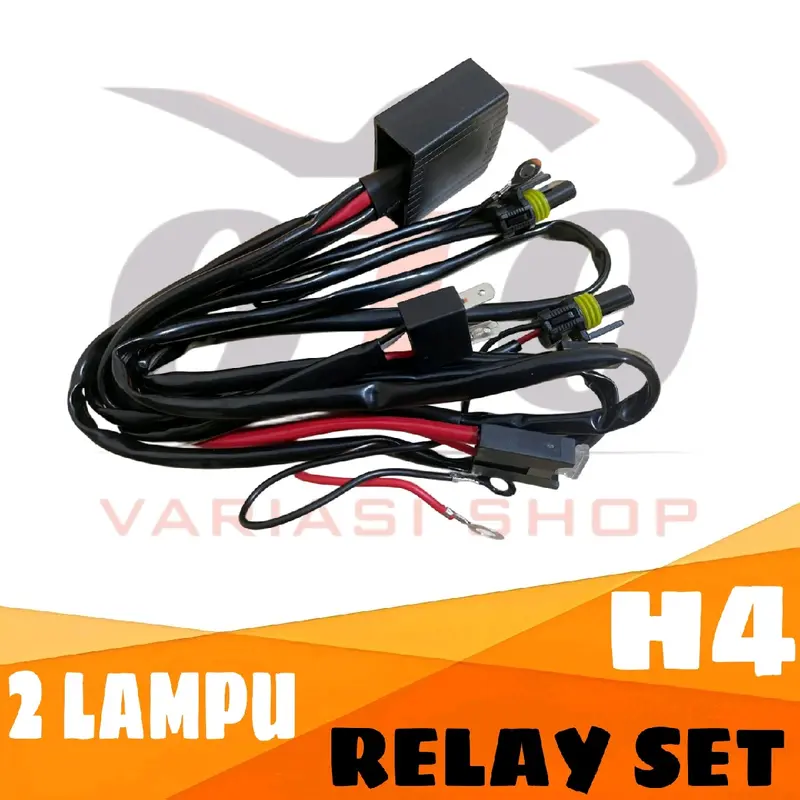 KABEL RELAY SET LAMPU MOTOR MOBIL LED & HID H4 HI LOW 4