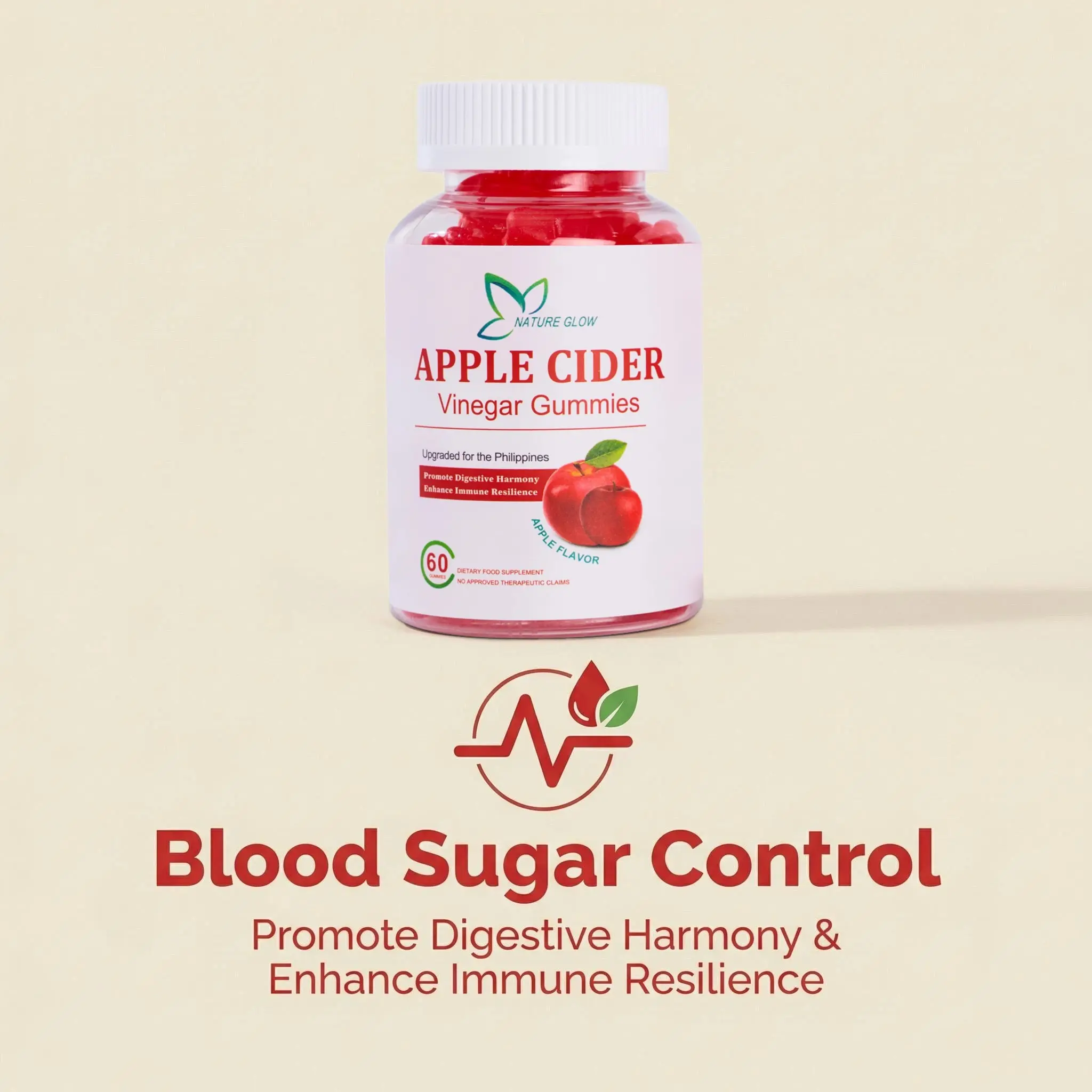 OfficialFDA ApprovedNature Glow 60PC Apple Cider Vinegar glutathione  collagen gummies apple flavor - TikTok Shop Philippines