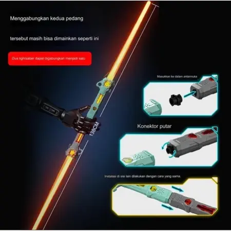 TokoLenaLea Mainan anak laki laki Pedang Lightsaber 2in1 Laser dan LED bersuara / Mainan Pedang bersuara dan Laser Toy Plastik Lampu 8