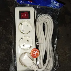 [HAO] STOP KONTAK + KABEL 2/3/4/5 LUBANG 1.5/3/5 METER SNI Stop Kontak Putih/ Hitam S73