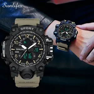 Sunlifex Jam Tangan Pria Digital Analog Multifungsi Olahraga Jam Tangan Cowok Original   SLD005
