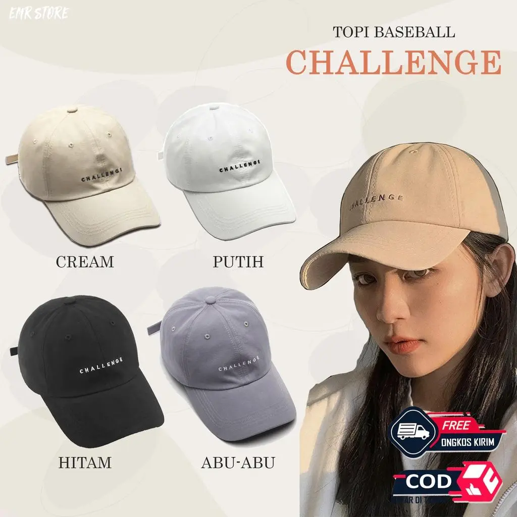 Promo Topi Fashion Challenge Pria / Wanita Topi Baseball Distro Topi Baseball Pria Topi Bergaya