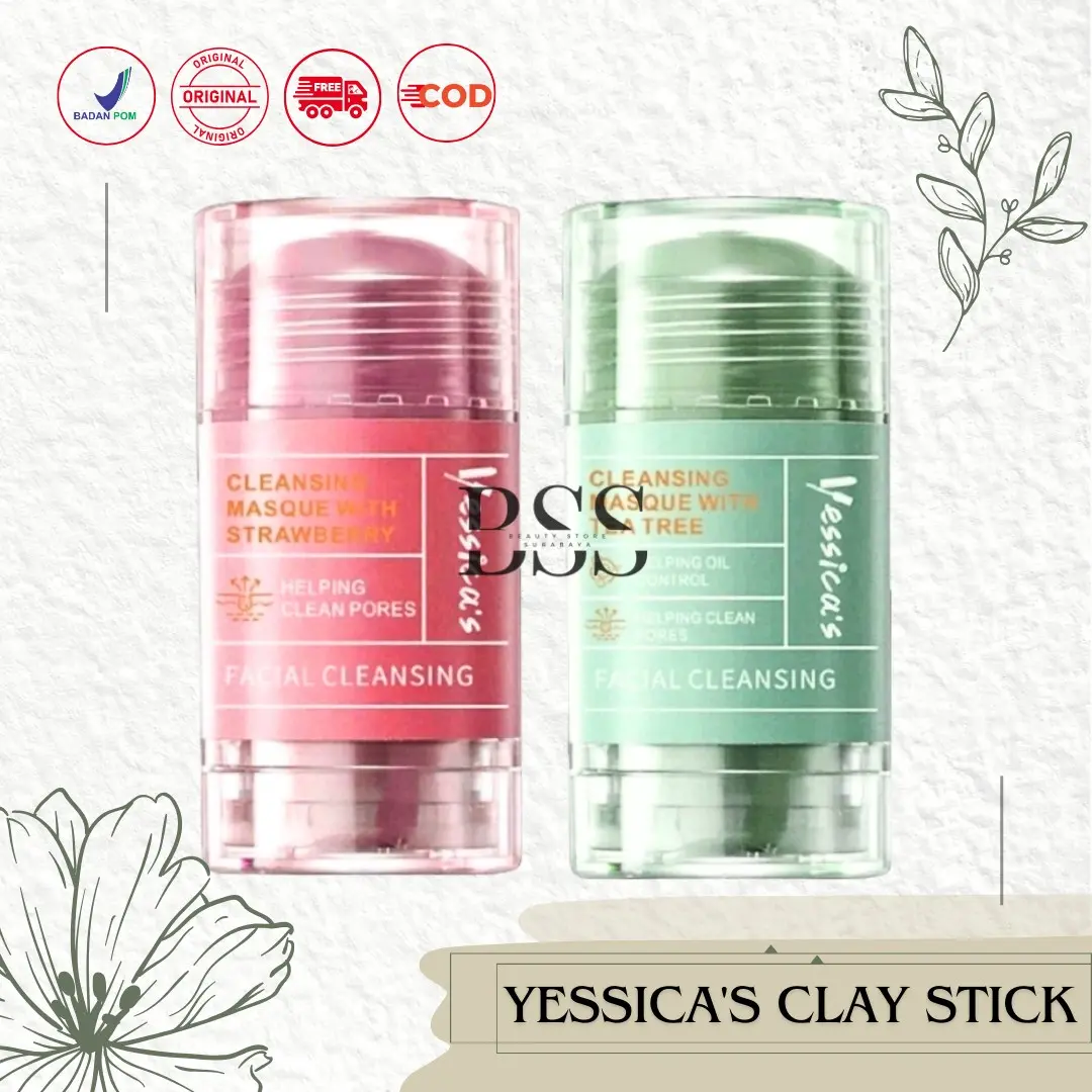 YESSICA STICK MASK YESSICA CLAY STICK MASK MASKER WAJAH Yessica's Tea Tree & Strawberry Anti Pores & Acne Clay Stick Mask-50gr