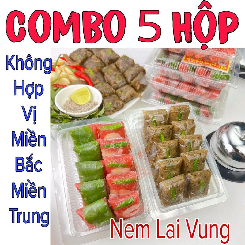 ( Hàng Việt ) 5 Hộp Nem Lai Vung Truyền Thống, Nem Chua - Bì Da ( Hộp 160g/ 10 chiếc ) - Đặc Sản Miền Tây - Ăn Vặt, Food, Nem Kim Ngân