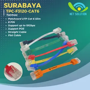 Tarmoc TPC-F3120-CAT6 | Patchcord UTP Cat 6 Slim Warna | Jumper Kabel LAN Jaringan 10cm - 30cm