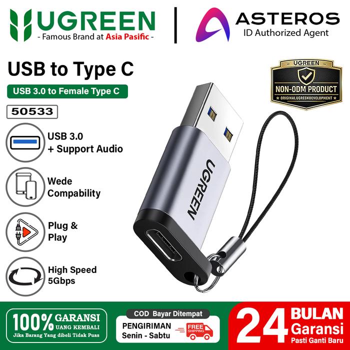 Promo UGREEN OTG Adapter USB Type C Female To USB A 3.0 Male Max 5Gbps ...