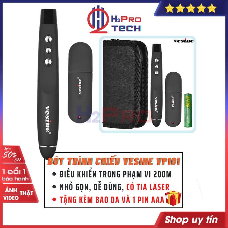 Bút Laser Trình Chiếu Slide Vesine Vp101, Bút Chỉ Laser PowerPoint Không Dây, Kết Nối USB, Laptop PC